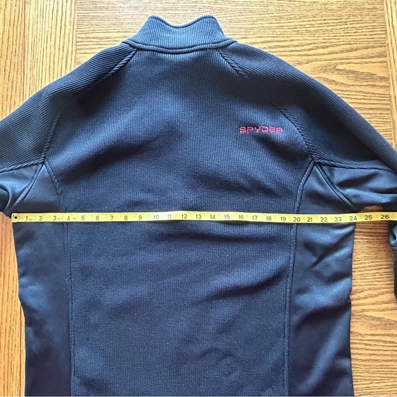 Spyder Men’s Fleece Lined Black Pullover with Red 1/4 Zipper - Picture 5 of 16